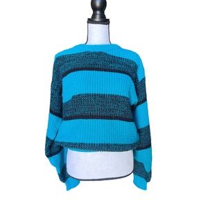 Vintage High Sierra Blue and Black Stripped Sweater size Small